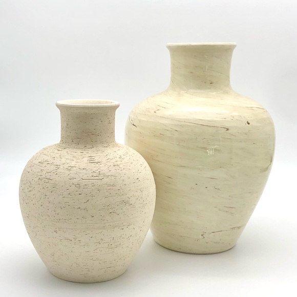 Vintage Italian Vase Set Flavia Montelupo Glossy and Matte Minimalist MCM Italy
